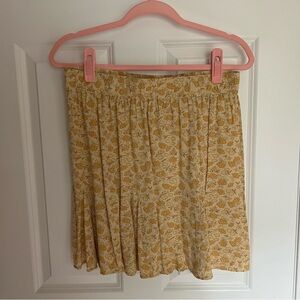 Madewell Yellow Floral Mini Skirt